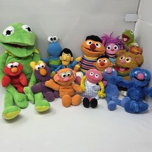 Sesame Street Plush Bundle Lot 10+ Elmo Cookie Monster Abby Bert Ernie Kermit